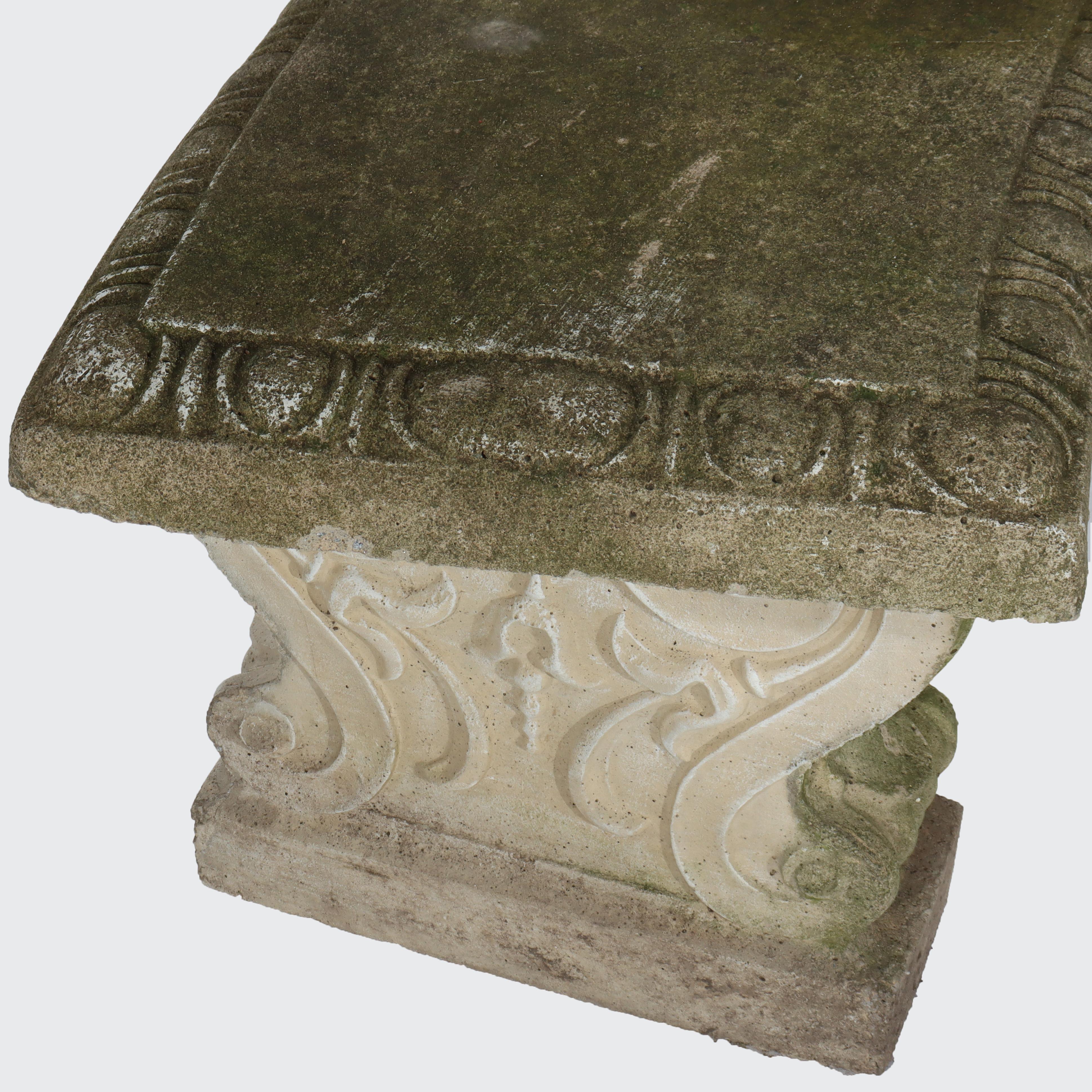 20th Century Antique Concrete Garden Bench C1920 For Sale