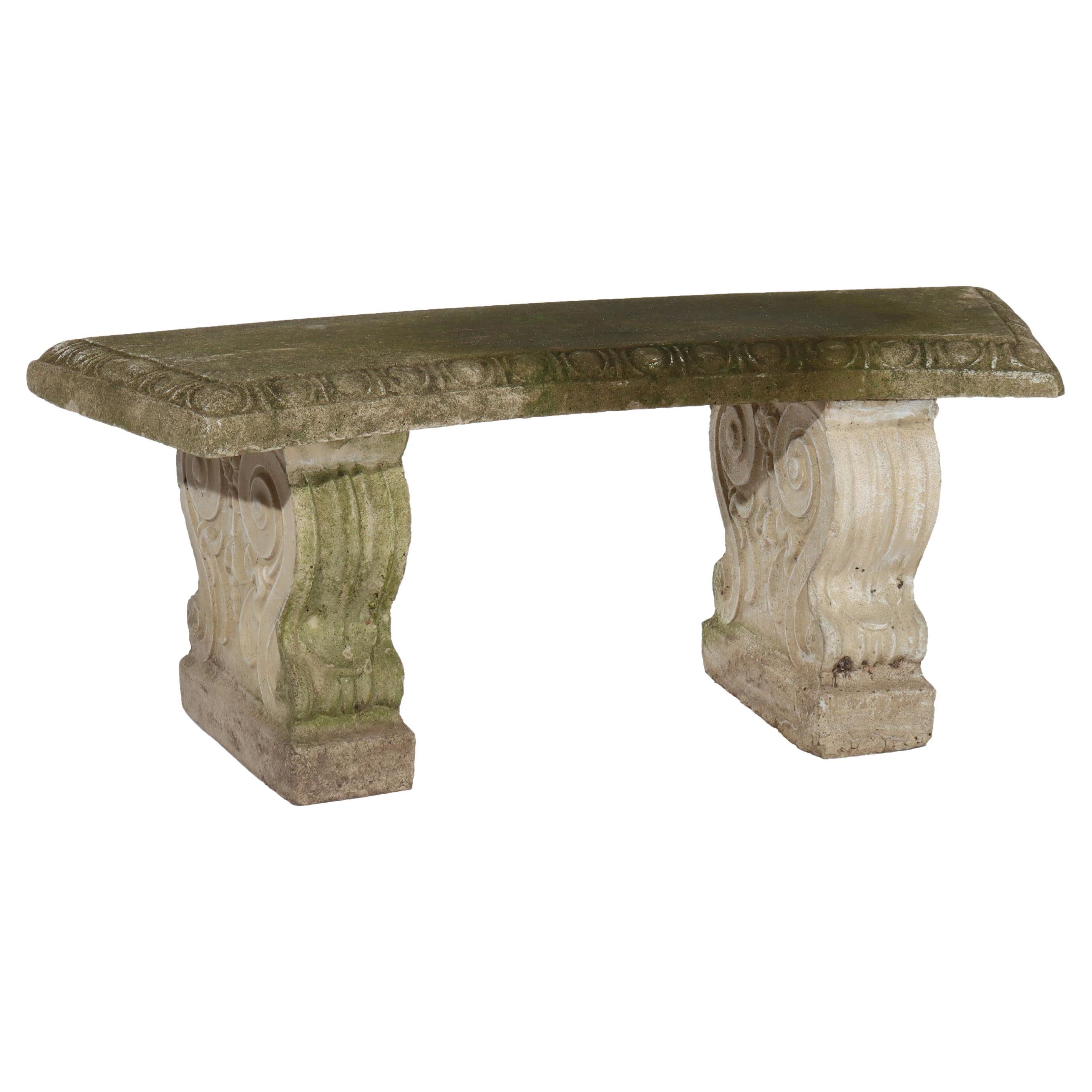 Antique Concrete Garden Bench C1920