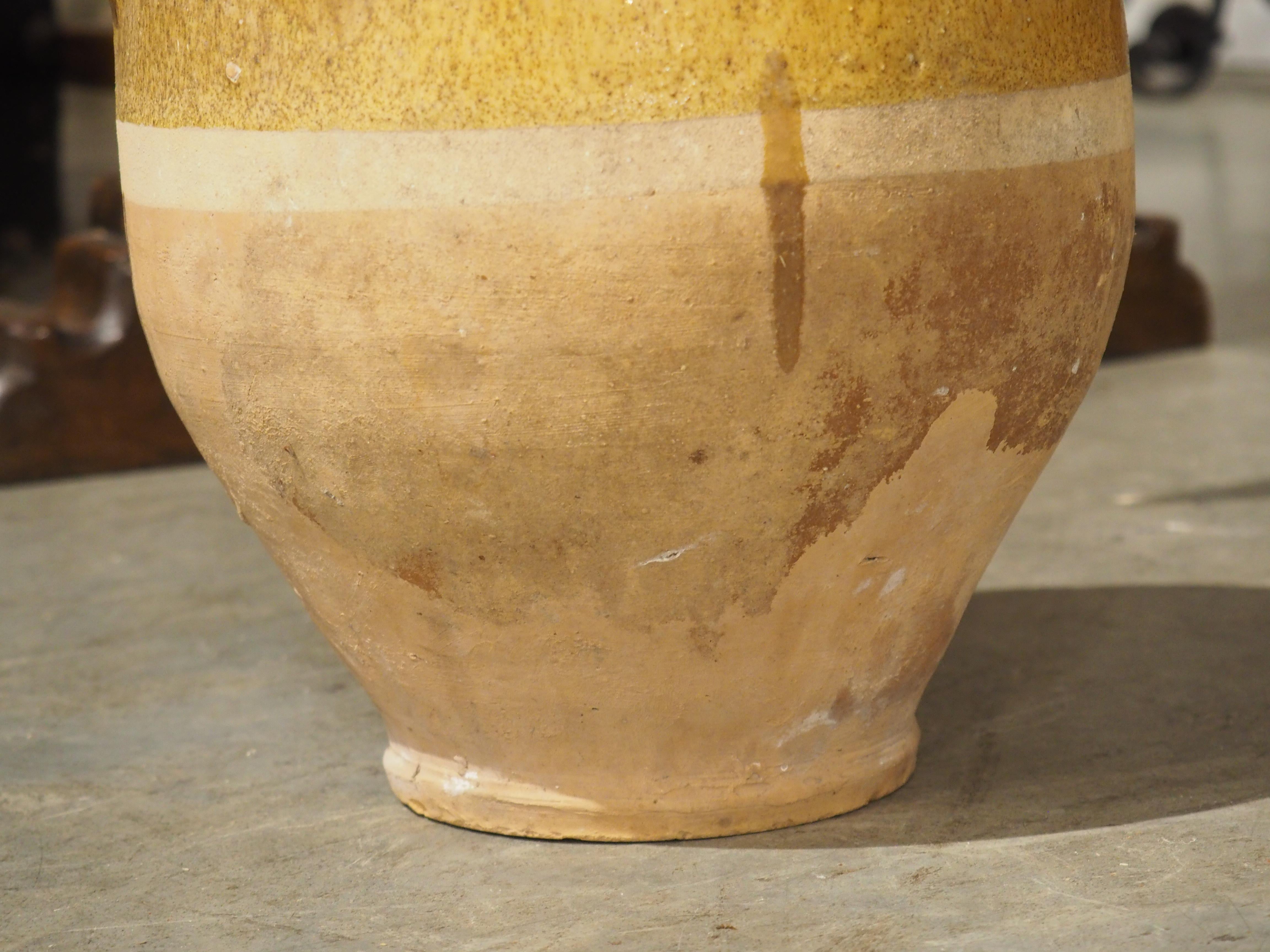 Hand-Painted Antique Confit Pot from Southwest France For Sale