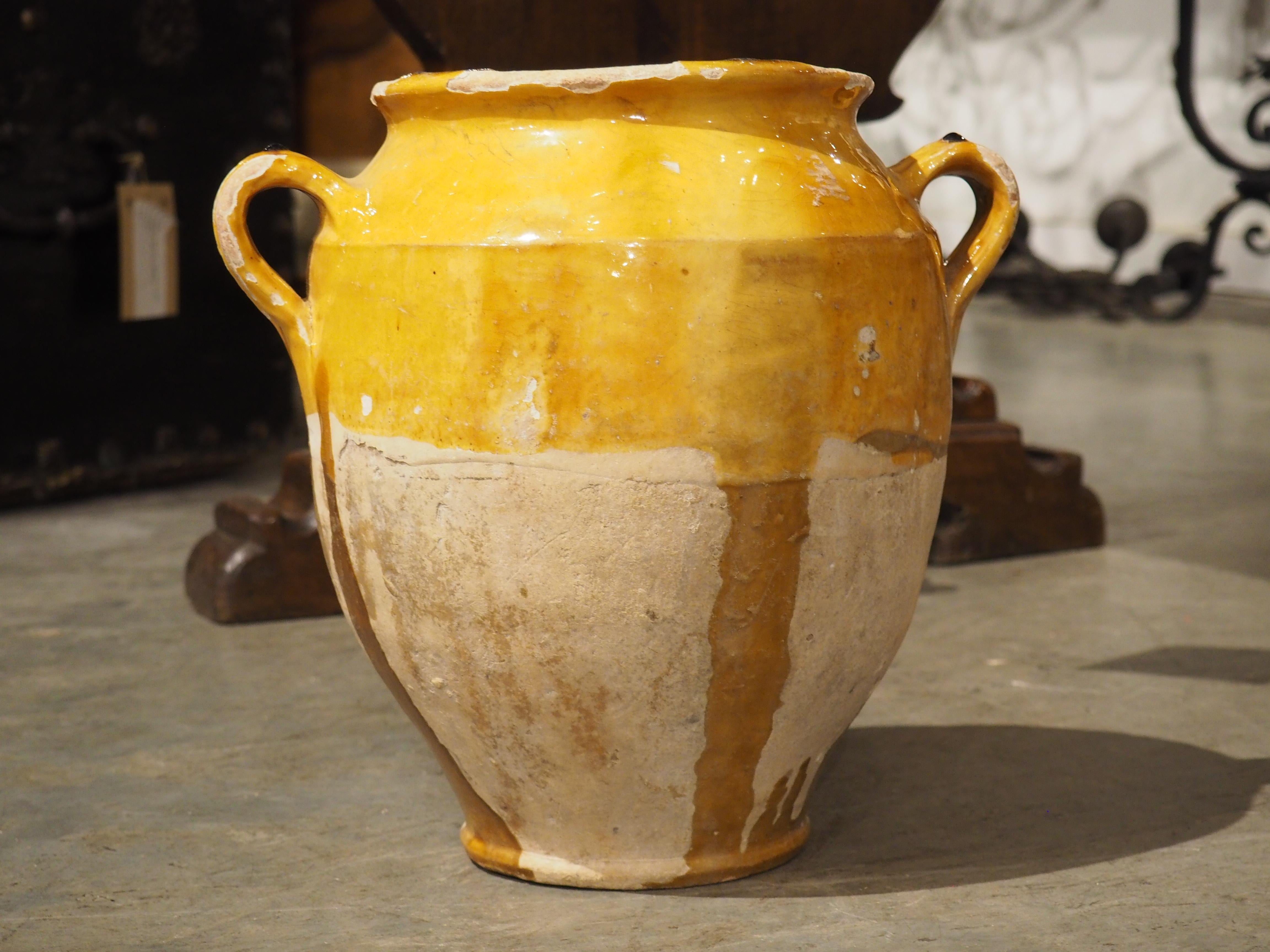 Earthenware Antique Confit Pot from Southwest France For Sale