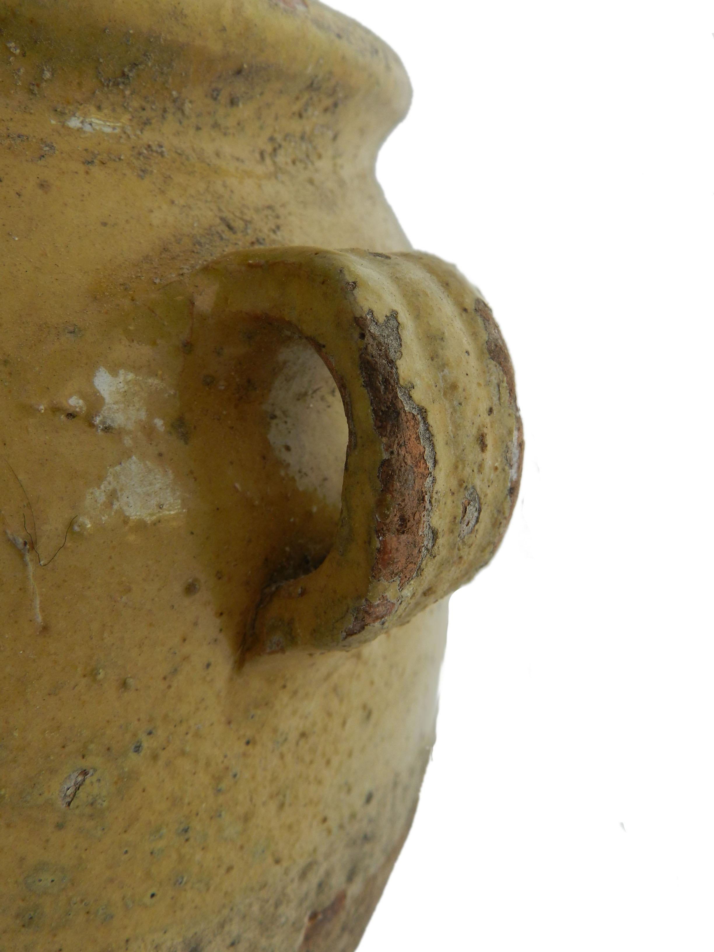 Pot à confiture français ancien en terre cuite du 19ème siècle Bon état - En vente à Mimizan, FR
