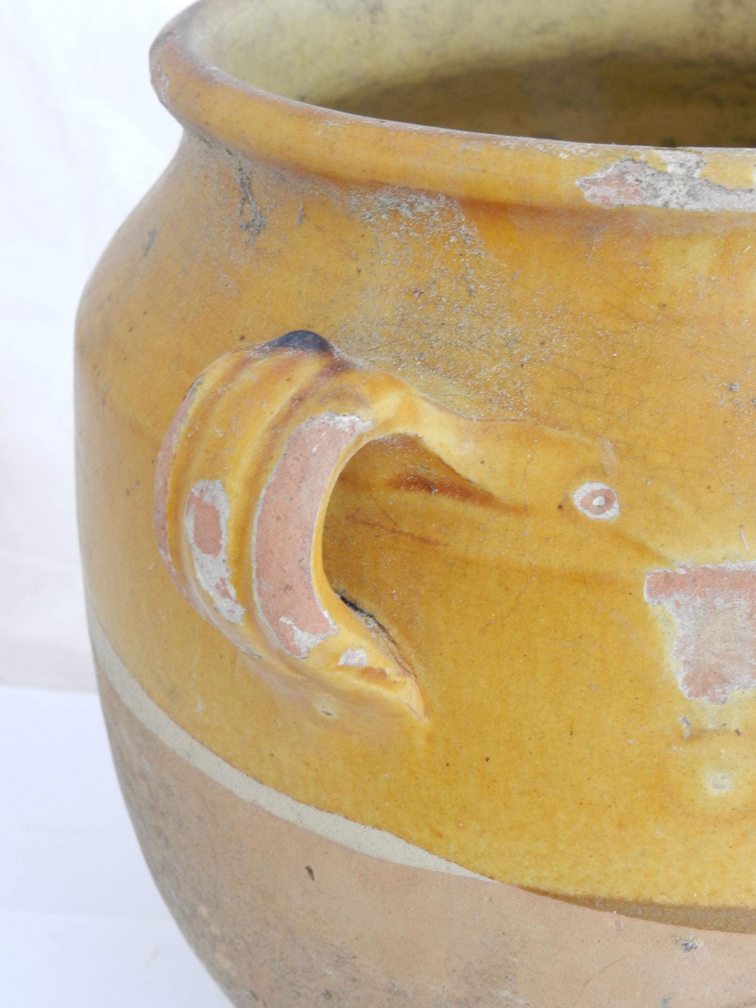 Pot à confiture français ancien en terre cuite du 19ème siècle Bon état à Mimizan, FR