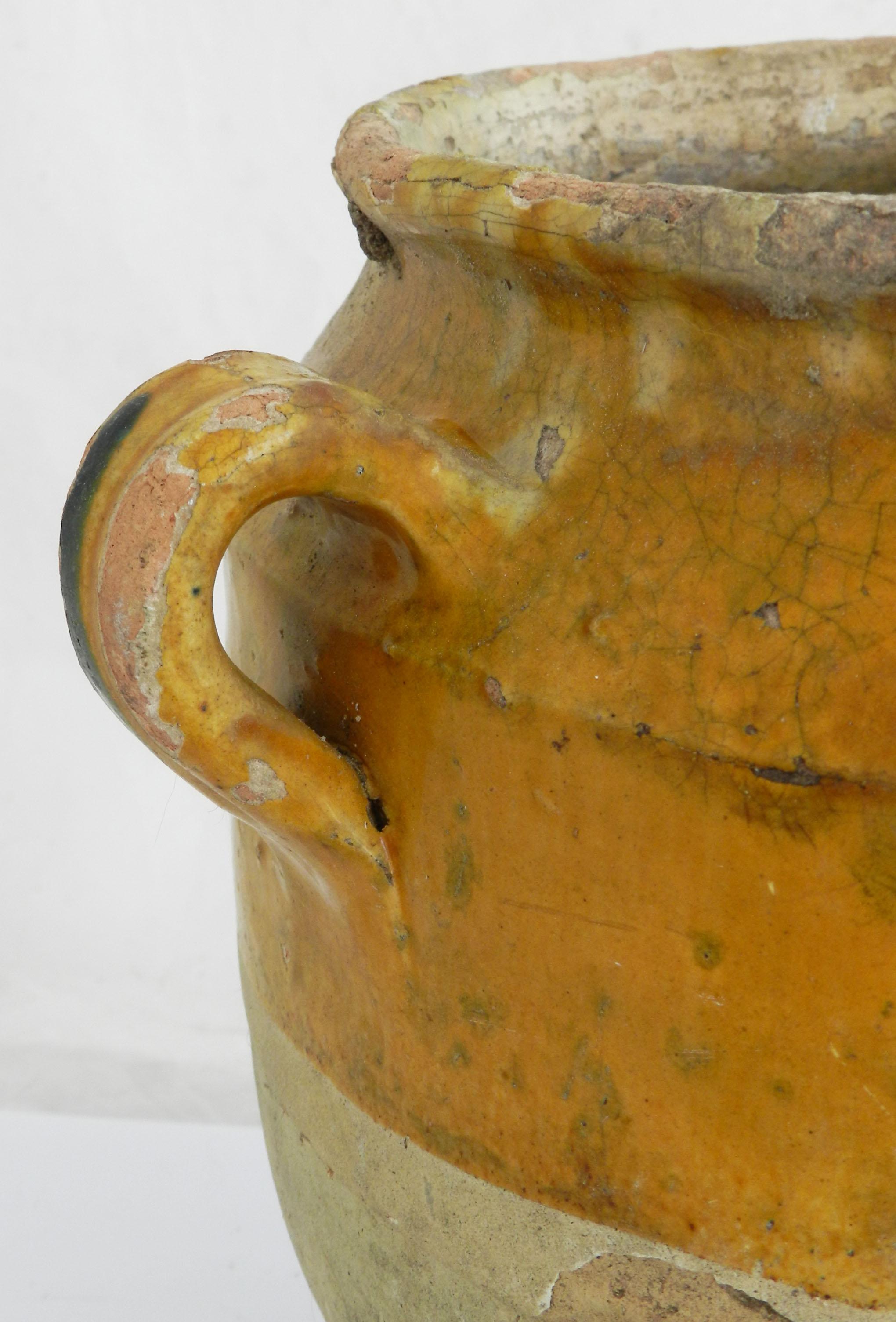 Antique Confit Pot Jar French Terracotta 19th Century For Sale 1