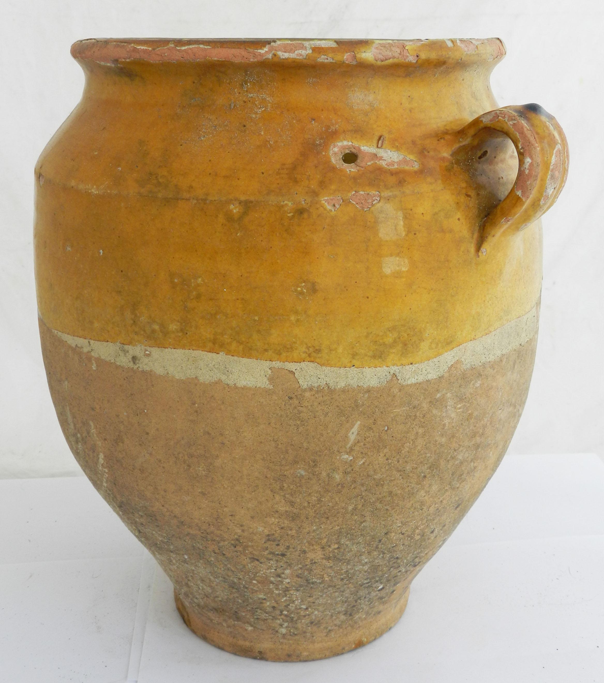 Terre cuite Pot à confiture français ancien en terre cuite du 19ème siècle