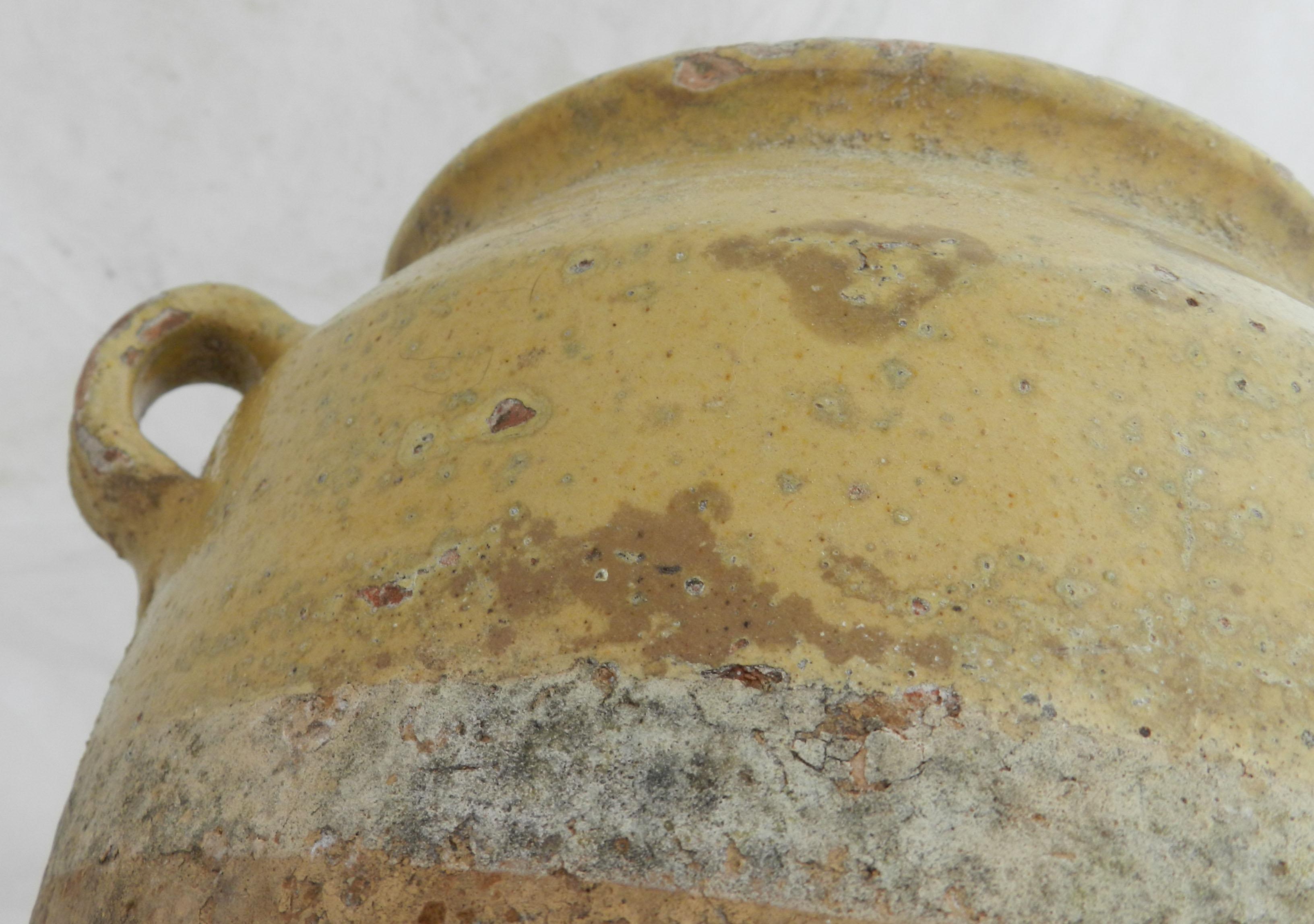Pot à confiture français ancien en terre cuite du 19ème siècle en vente 1