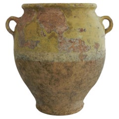 Antique Confit Pot Jar French Terracotta 19th Century