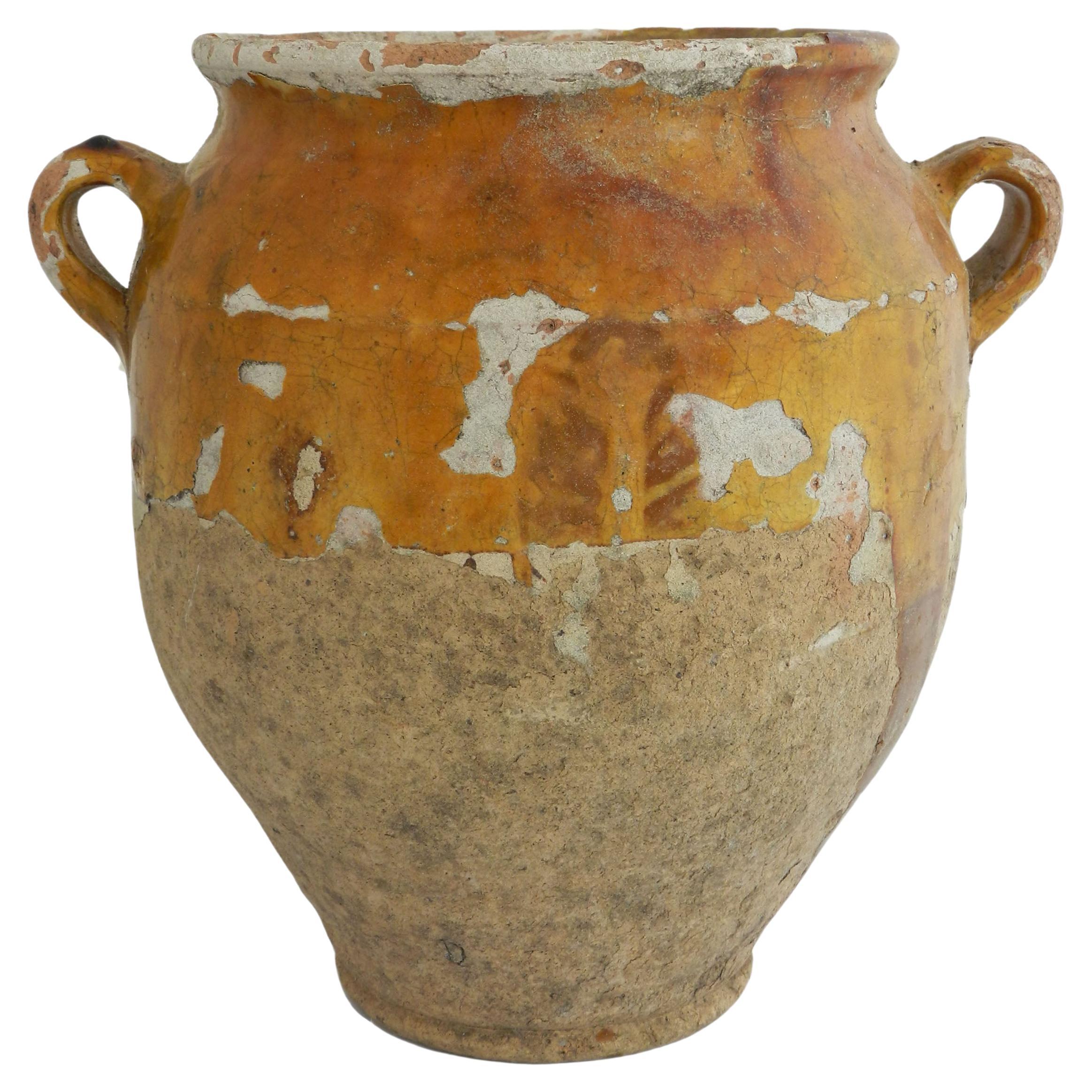 Antique Confit Pot Jar French Terracotta 19th Century For Sale