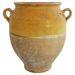 Pot à confiture français ancien en terre cuite du 19ème siècle