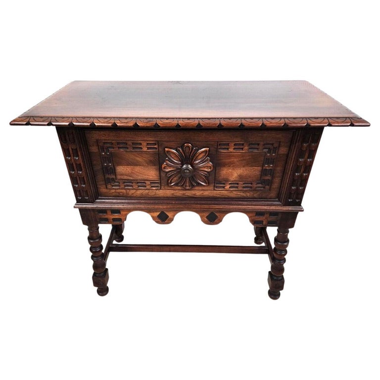 Antique Console Buffet Table Walnut by KITTINGER For Sale at 1stDibs