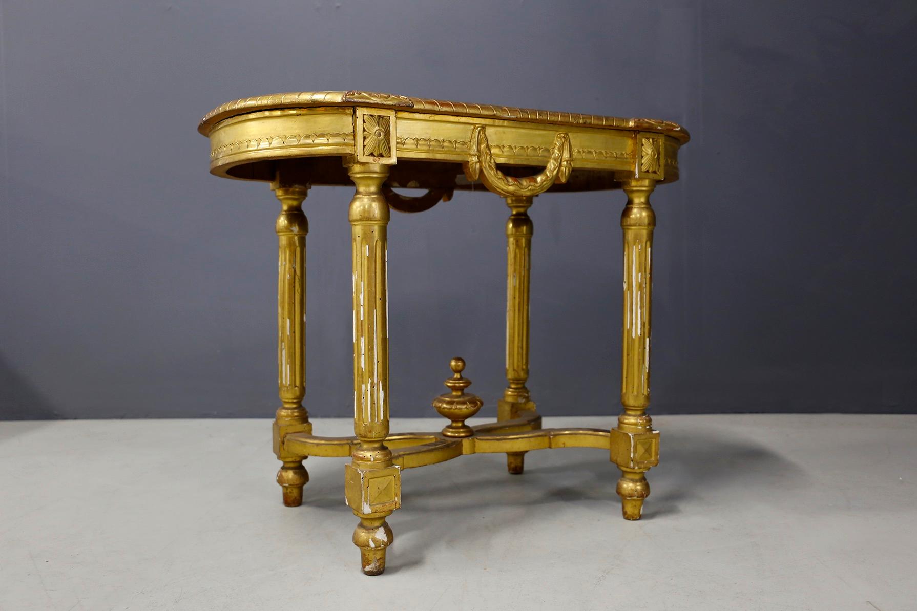 Napoleon III Antique Console in Giltwood, Late 1800-Early 1900 For Sale