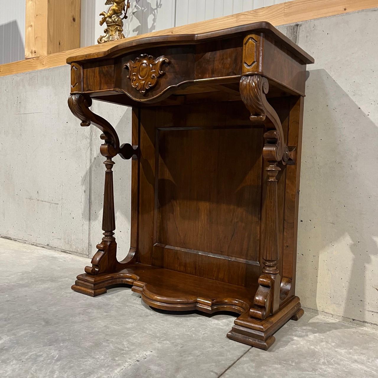 19th Century Antique console  Louis Philippe  walnut For Sale