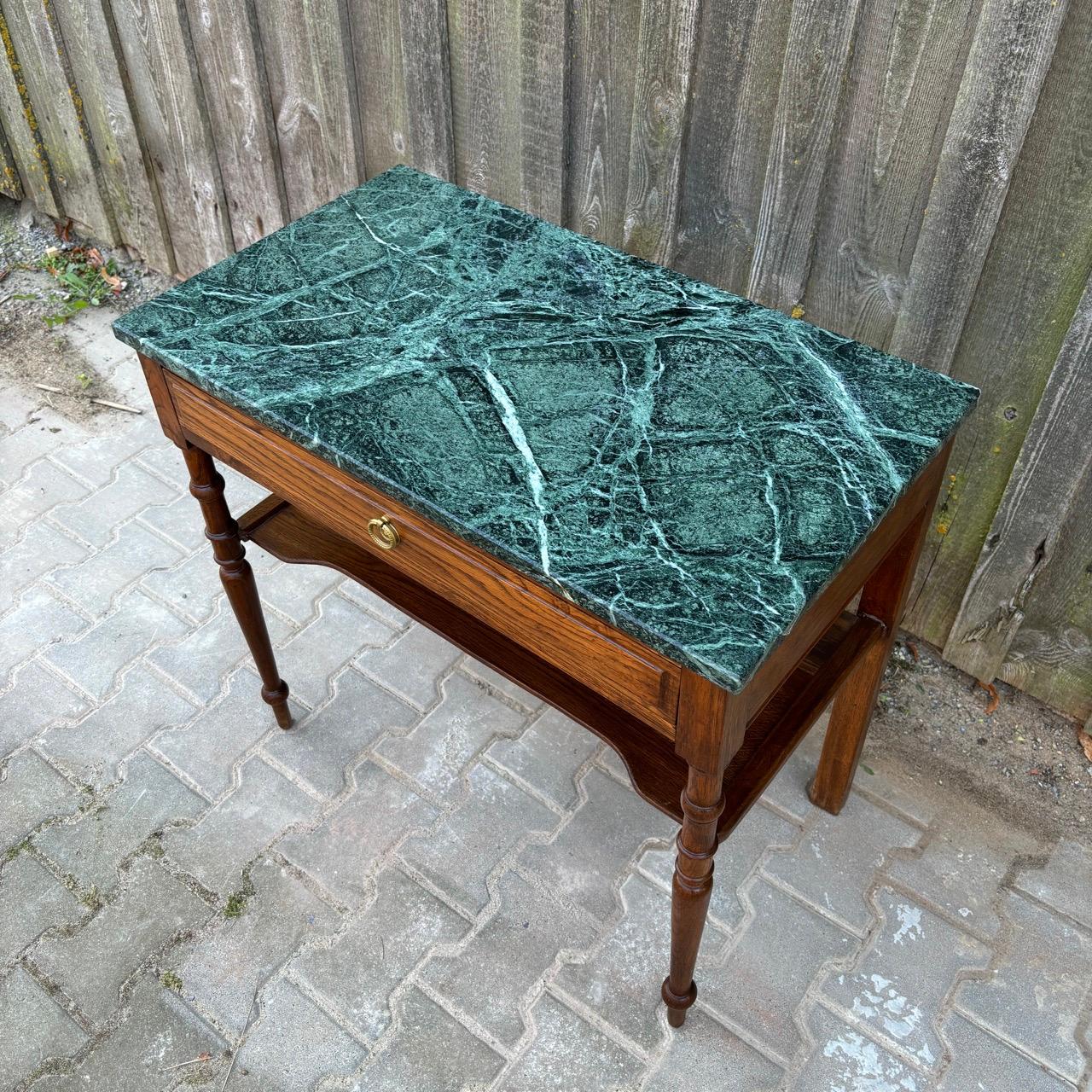 Marmo Console antica  Oak massiccio  Francia intorno al 1890 in vendita