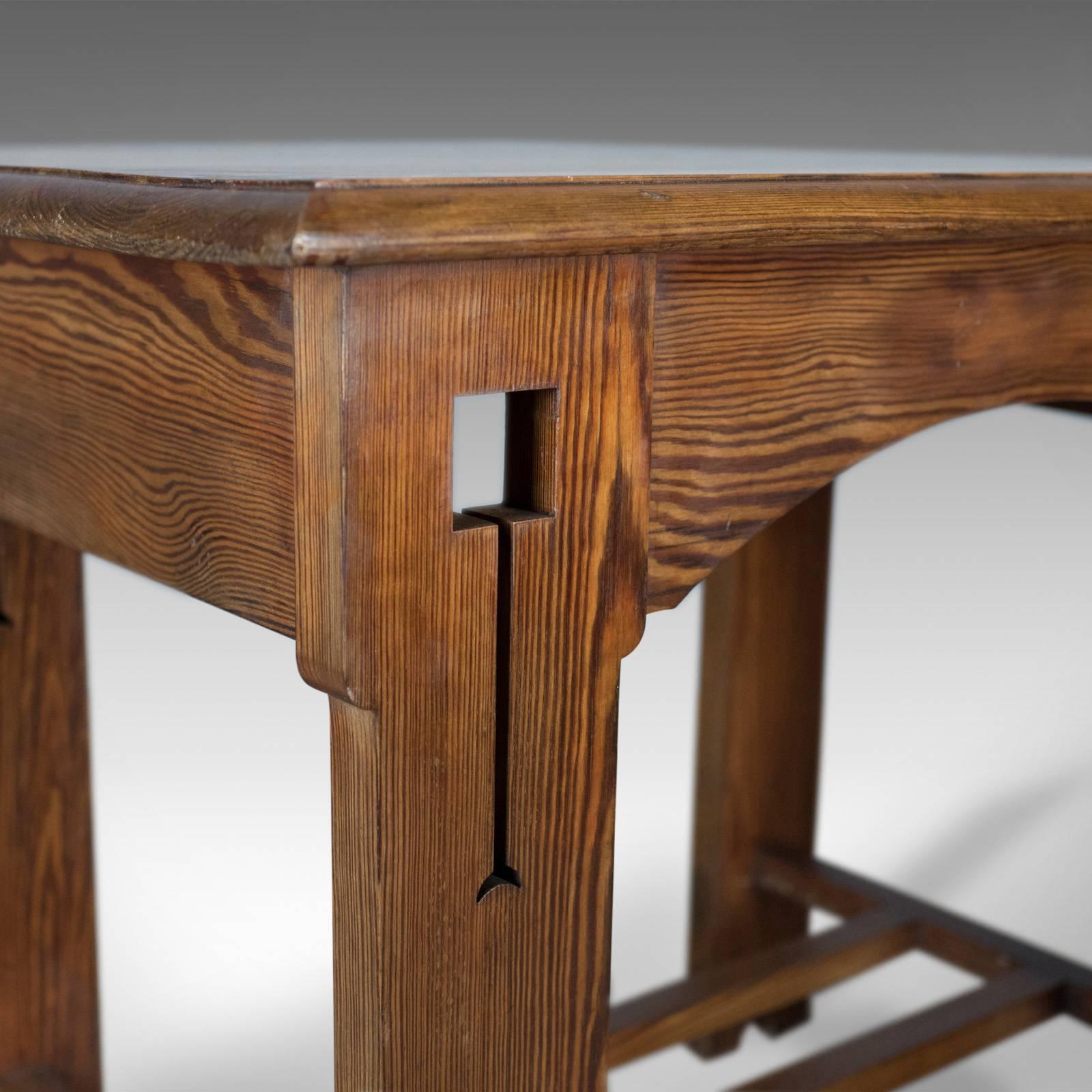Arts and Crafts Antique Console Table, English, Arts & Crafts, Victorian, Pine, Side, circa 1880