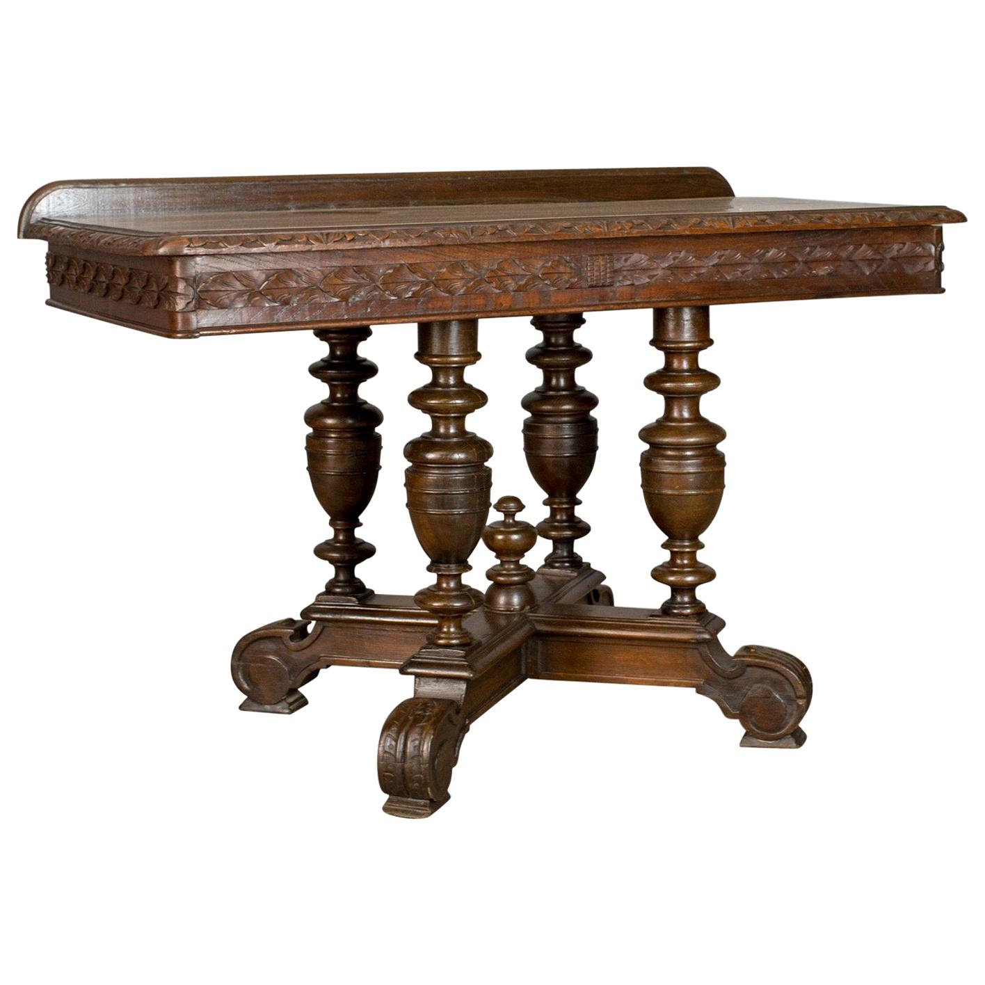 Antique Console Table, English, Oak, Victorian, Side, 19th Century, circa 1880