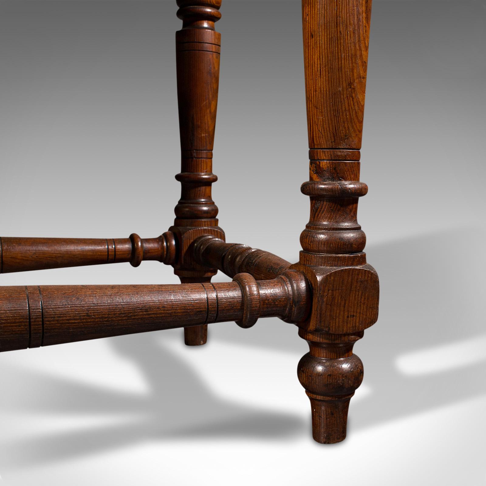 Antique Console Table, English, Pine, Ecclesiastical, Side, Victorian, C.1880 For Sale 7