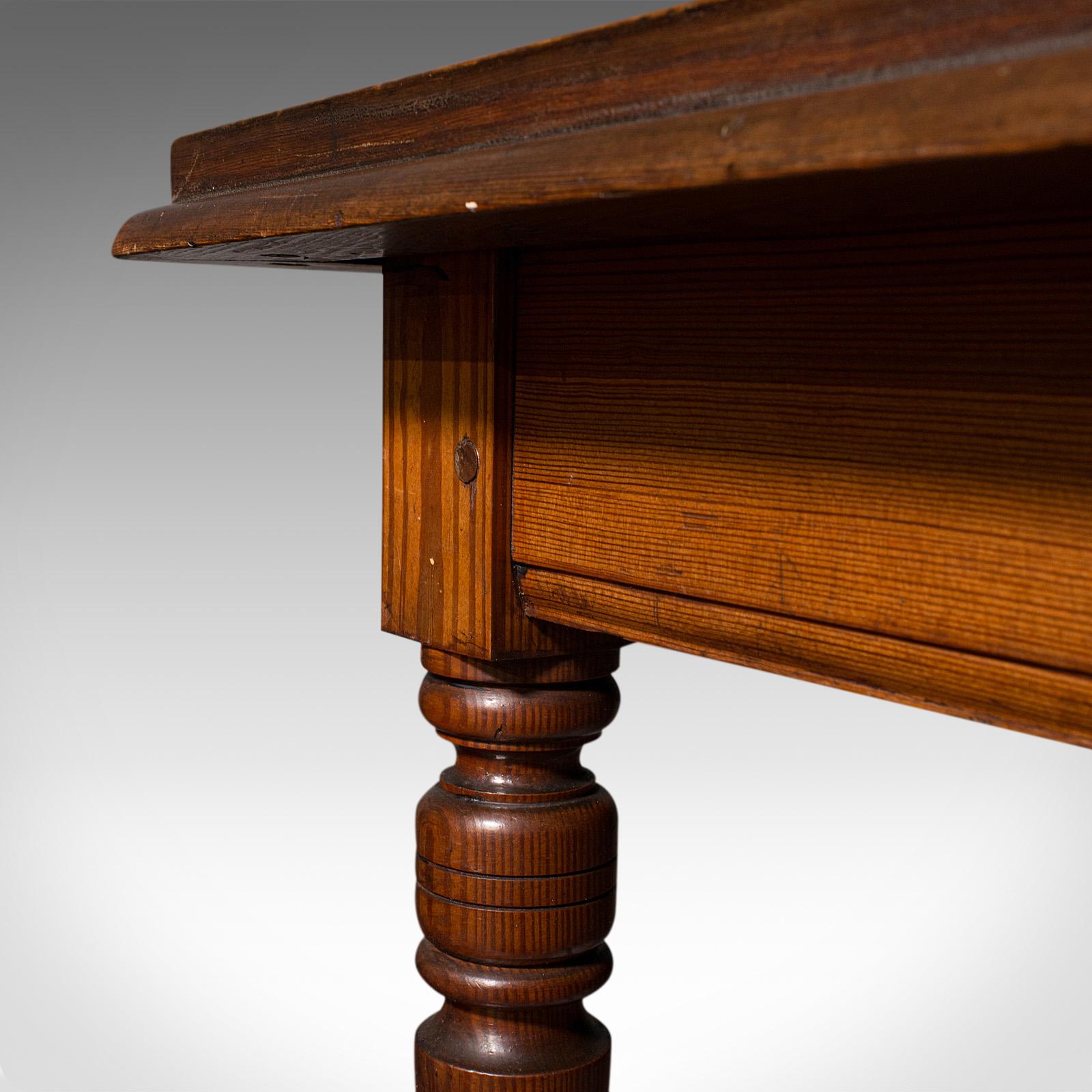 Antique Console Table, English, Pine, Ecclesiastical, Side, Victorian, C.1880 For Sale 4