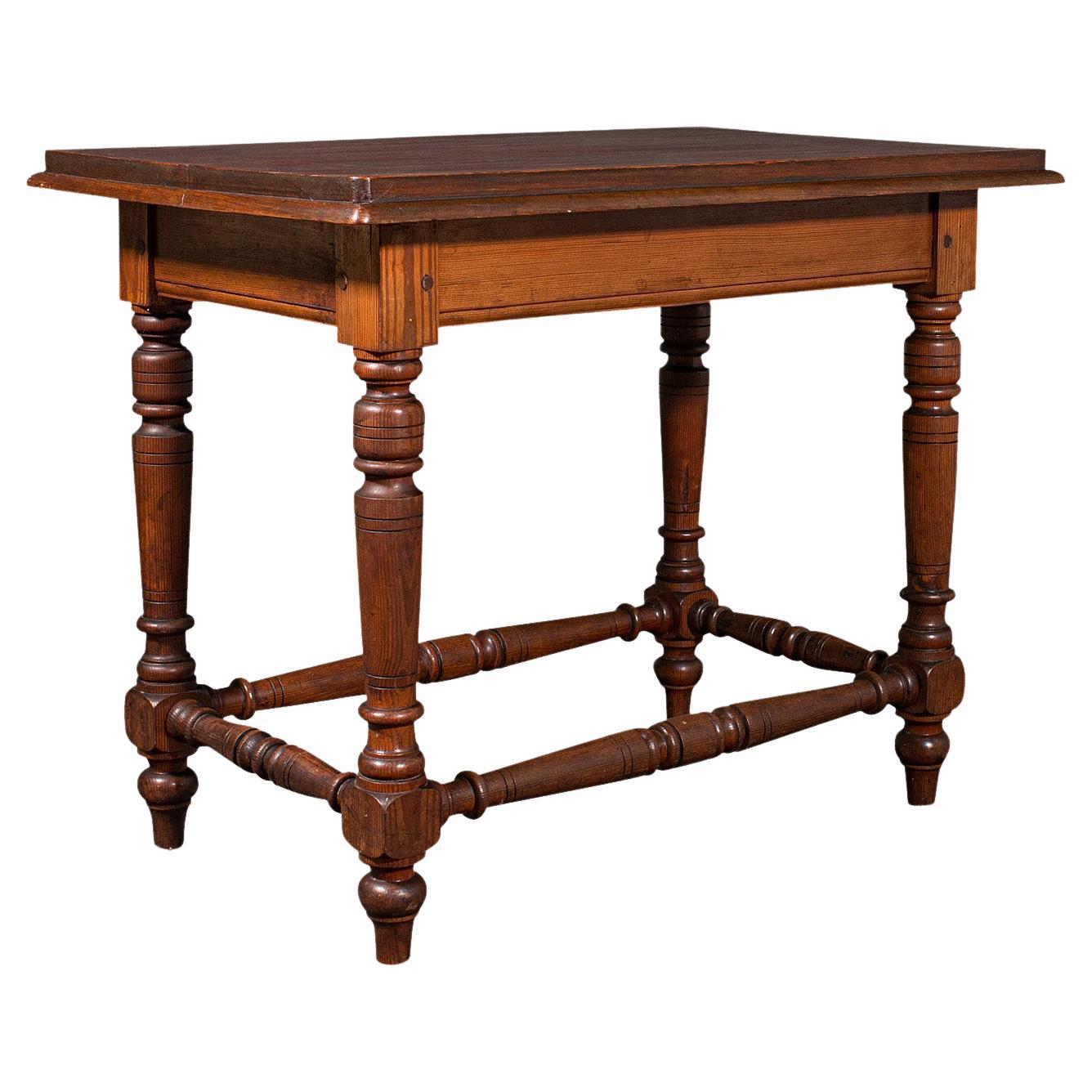 Antique Console Table, English, Pine, Ecclesiastical, Side, Victorian, C.1880 For Sale