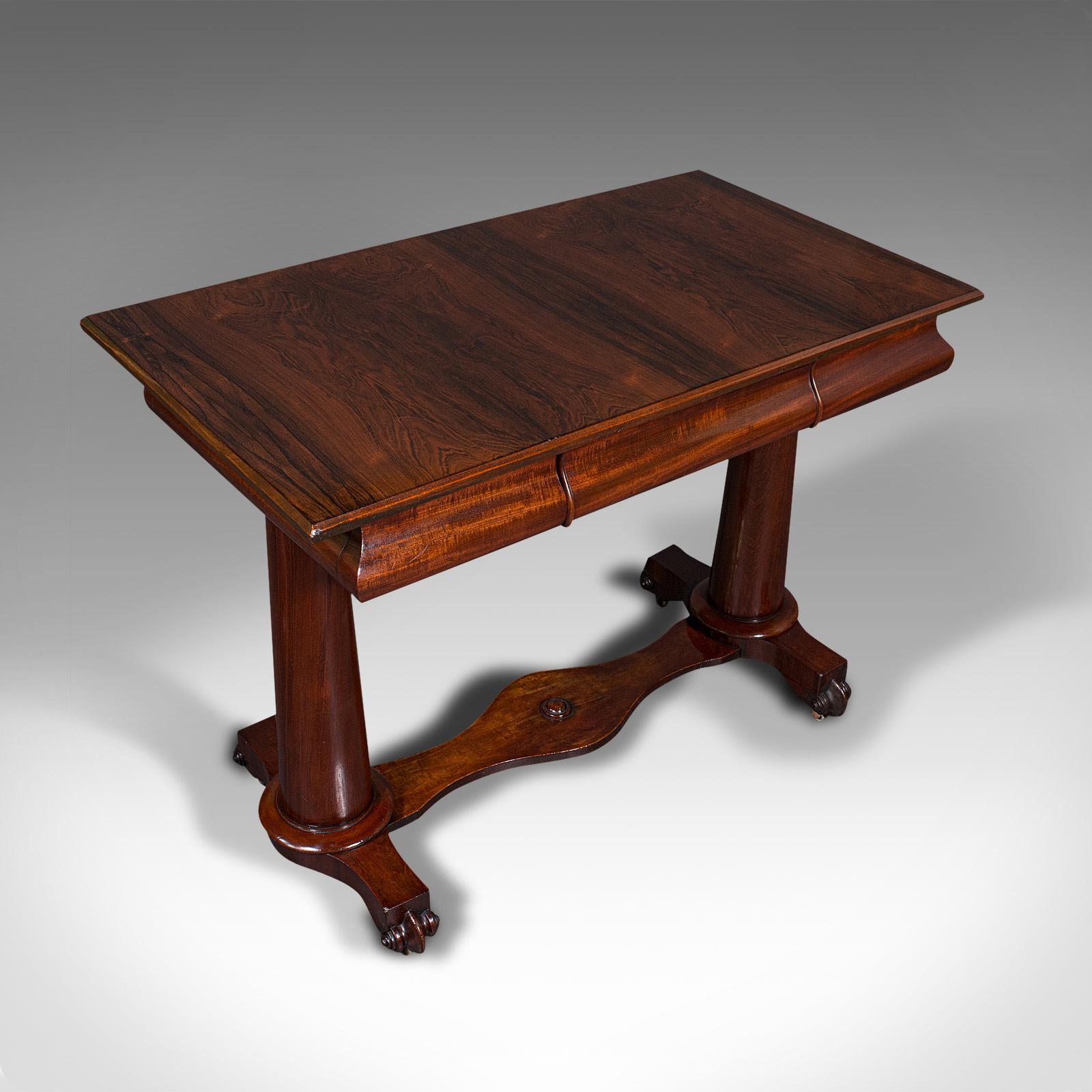 Wood Antique Console Table, English, Side, Occasional, Writing Desk, Regency, C.1820 For Sale