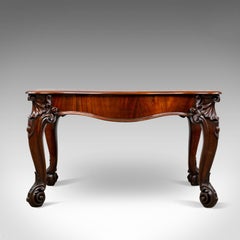 Antique Console Table, English Victorian Mahogany Serving, circa 1860