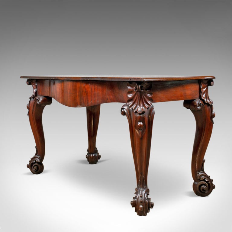 Antique Console Table, English Victorian Mahogany Serving, circa 1860 For Sale at 1stdibs