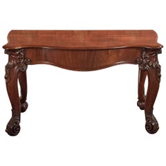 Antique Console Table, English Victorian Mahogany Serving, circa 1860