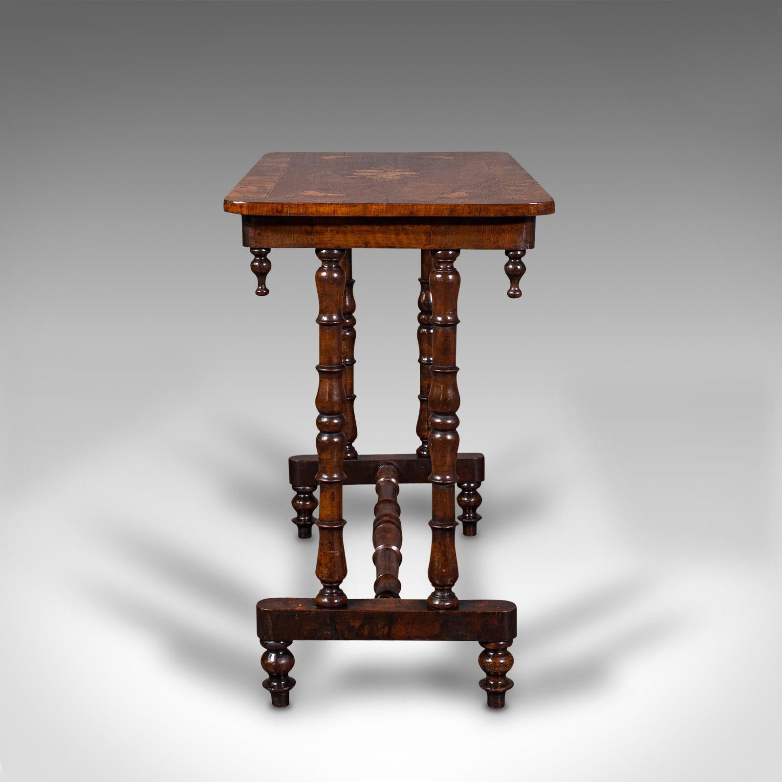 British Antique Console Table, English, Walnut, Decorative, Side, Occasional, Regency