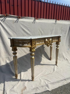 Antique Console Table, Gilded with Marble Top