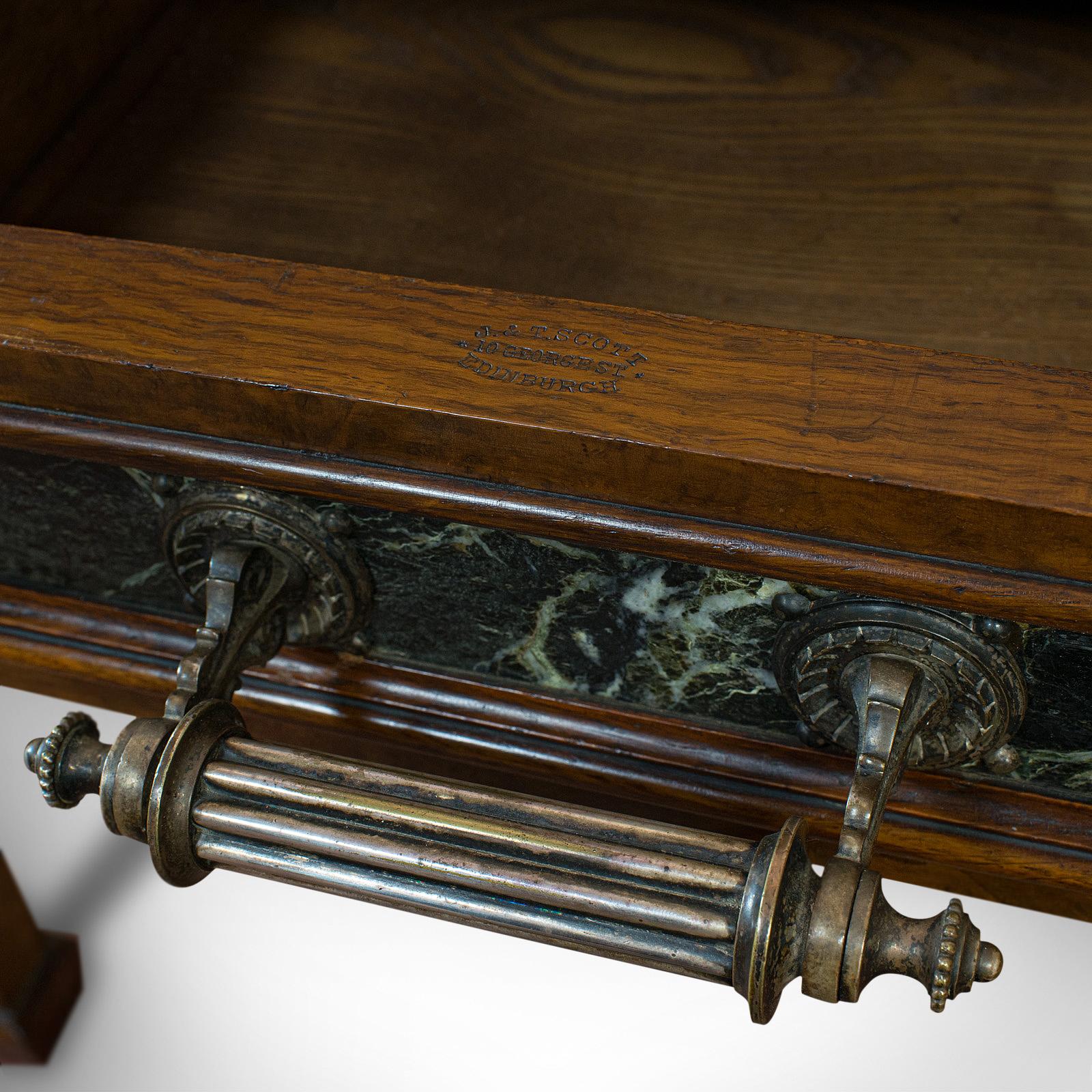 Antique Console Table, Large, Scottish, Walnut, Desk, J & T Scott, Victorian 8