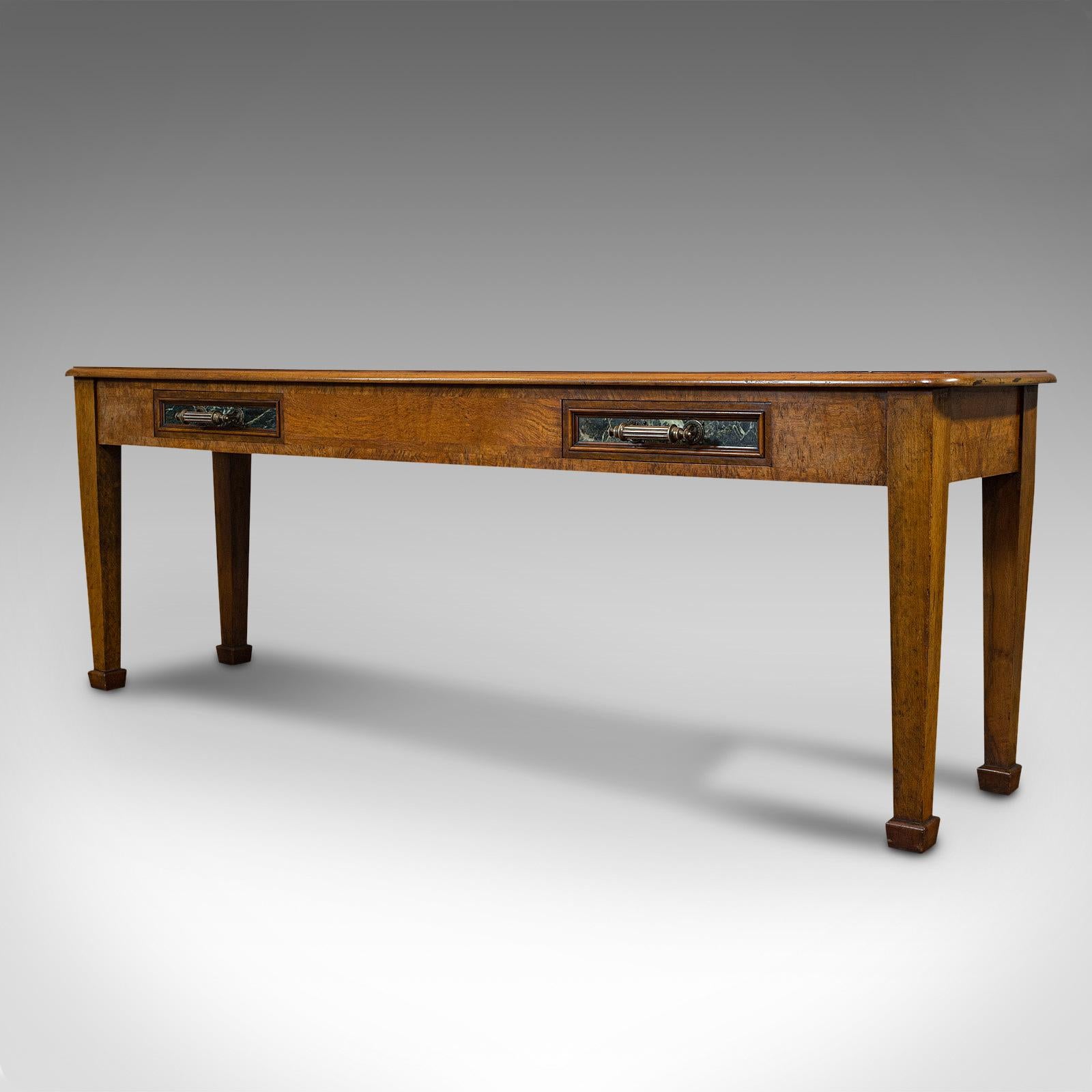 Antique Console Table, Large, Scottish, Walnut, Desk, J & T Scott, Victorian In Good Condition In Hele, Devon, GB