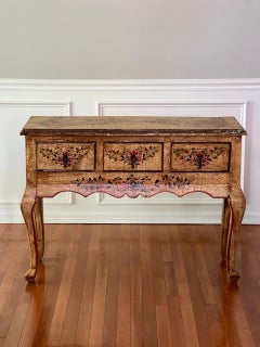 Antique Console Table/Sideboard, Pennsylvania Dutch Style, Hand-Painted