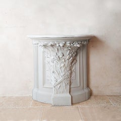 Antique console table with white marble top