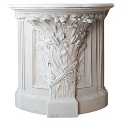 Antique console table with white marble top
