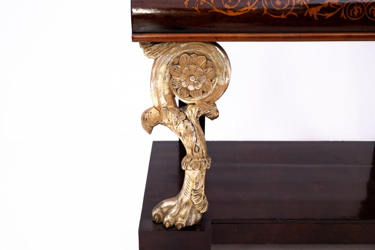 Empire Antique console with mirror, circa 1840, Southern Europe. For Sale