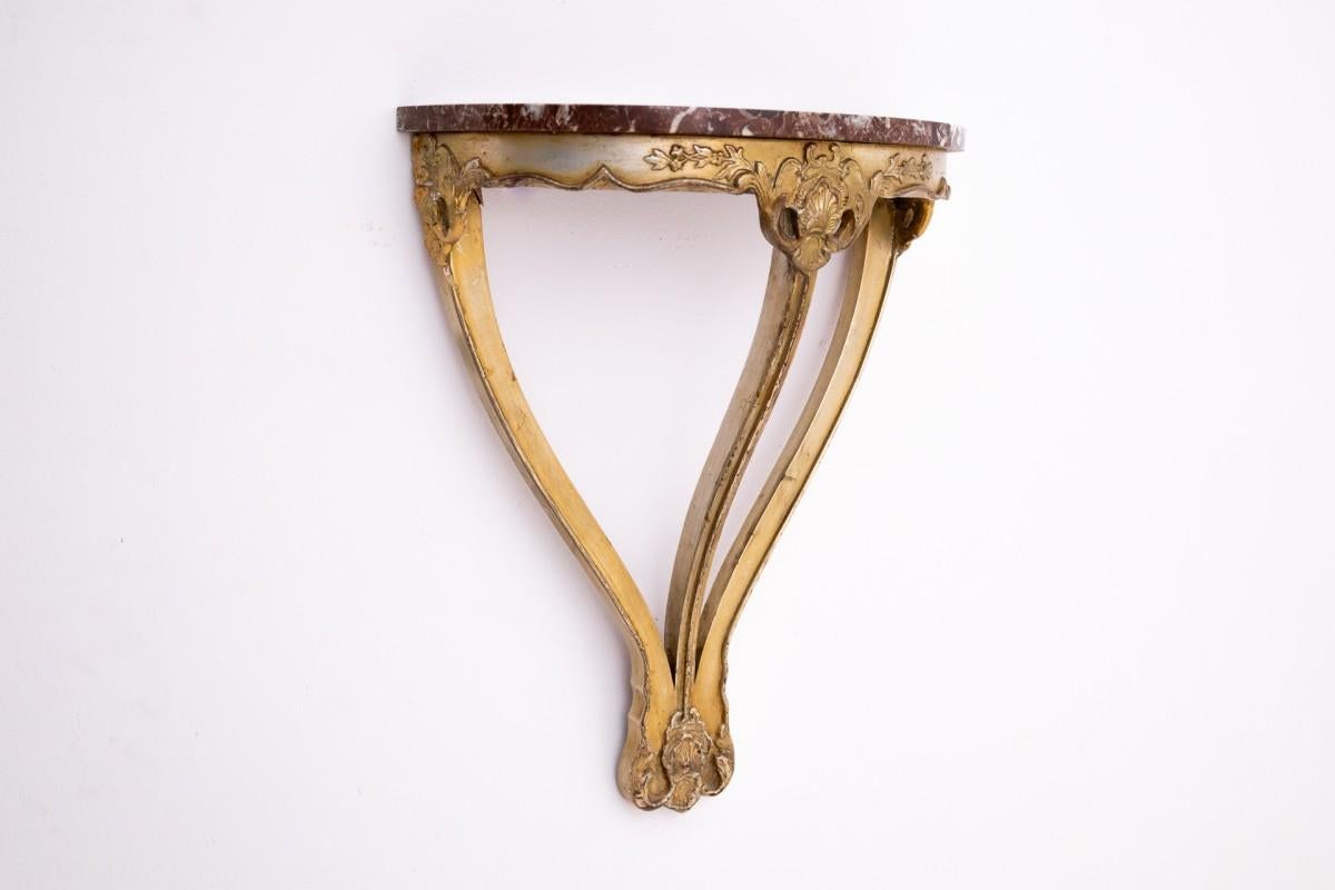 Louis XVI Console ancienne avec plateau en pierre, France, fin du XIXe siècle. en vente
