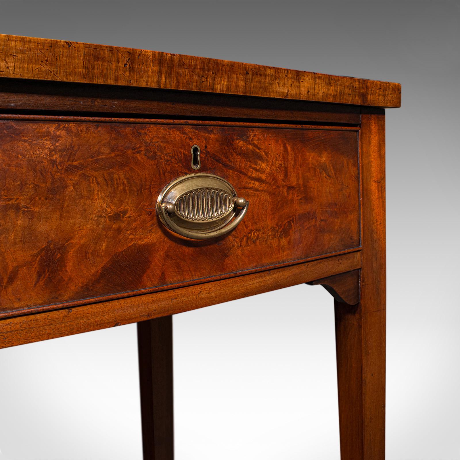 Antique Console Writing Desk, English, Two Drawer Side Table, Georgian, C.1800 For Sale 4