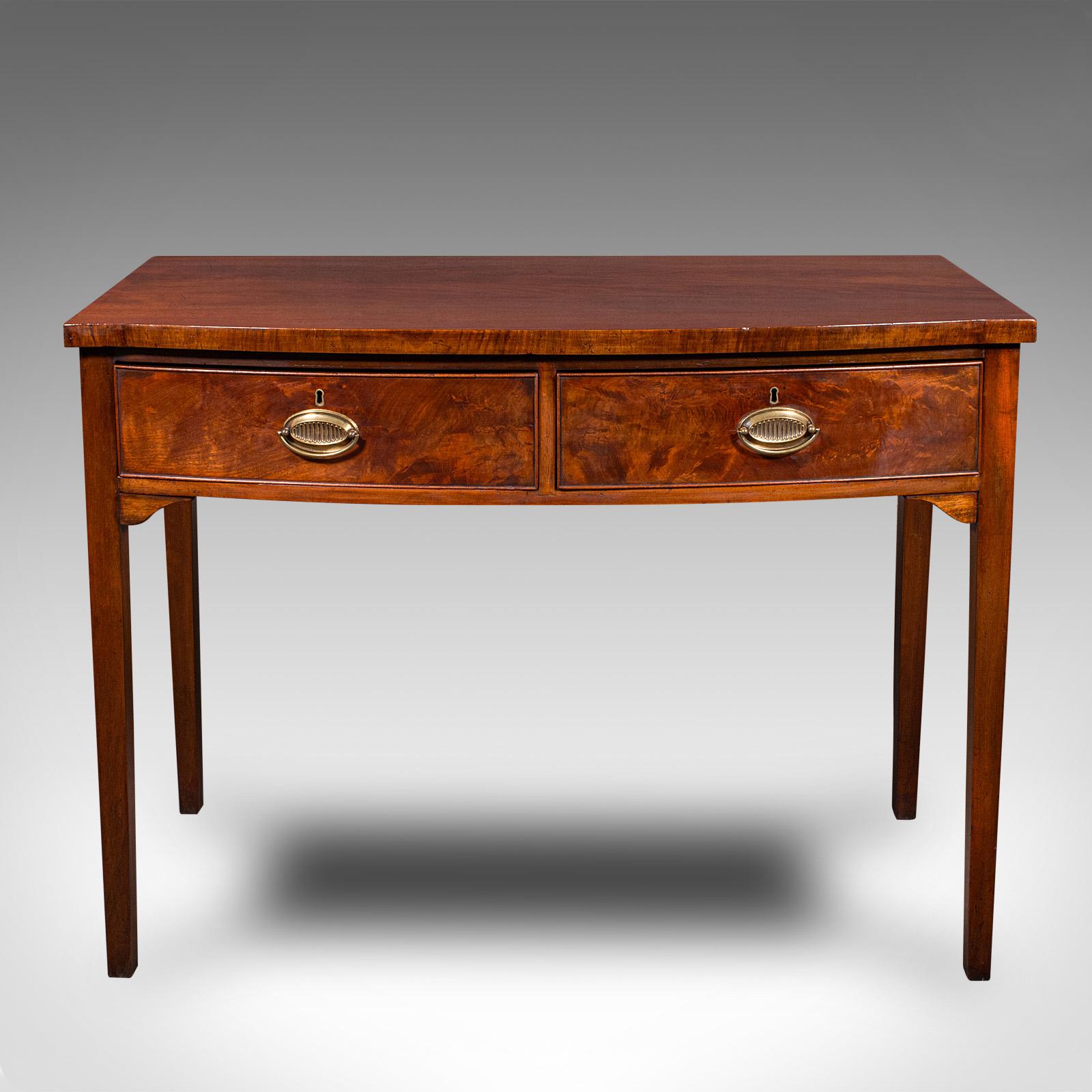 British Antique Console Writing Desk, English, Two Drawer Side Table, Georgian, C.1800 For Sale