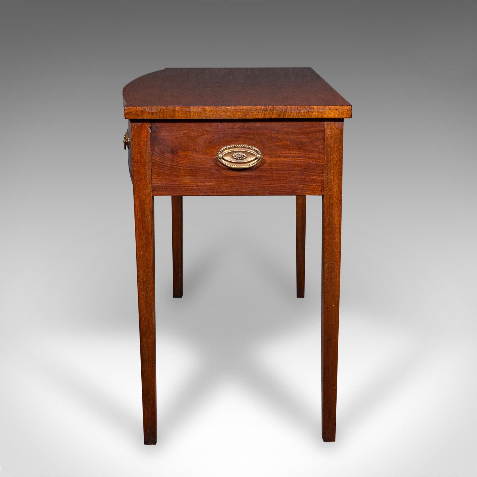 Mahogany Antique Console Writing Desk, English, Two Drawer Side Table, Georgian, C.1800 For Sale