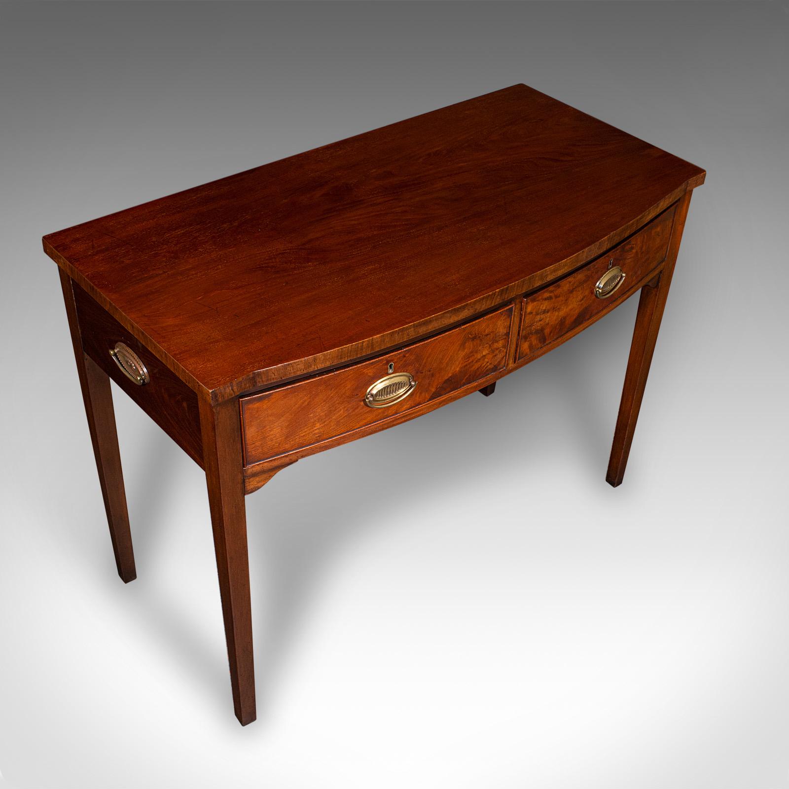 Antique Console Writing Desk, English, Two Drawer Side Table, Georgian, C.1800 For Sale 1