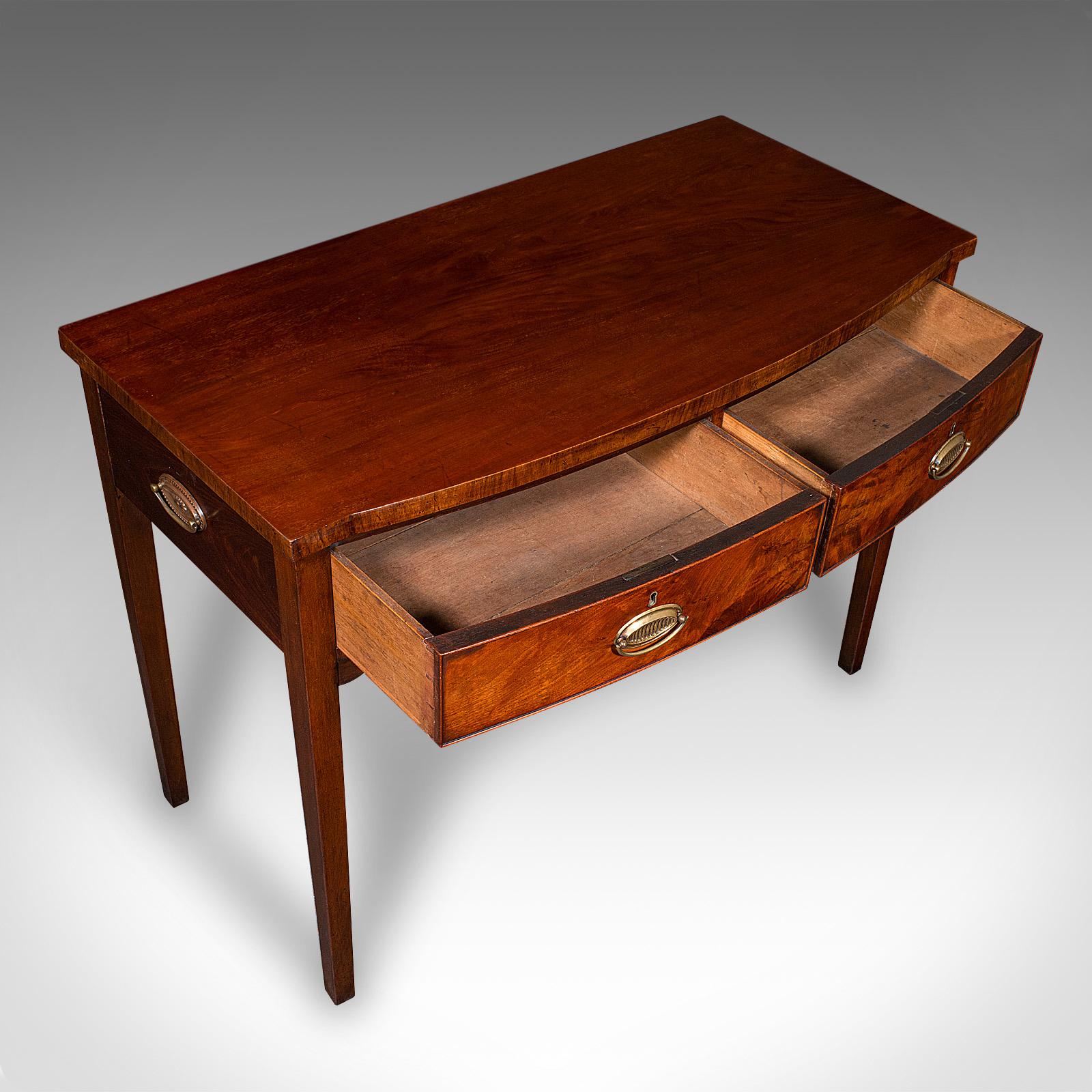 Antique Console Writing Desk, English, Two Drawer Side Table, Georgian, C.1800 For Sale 2