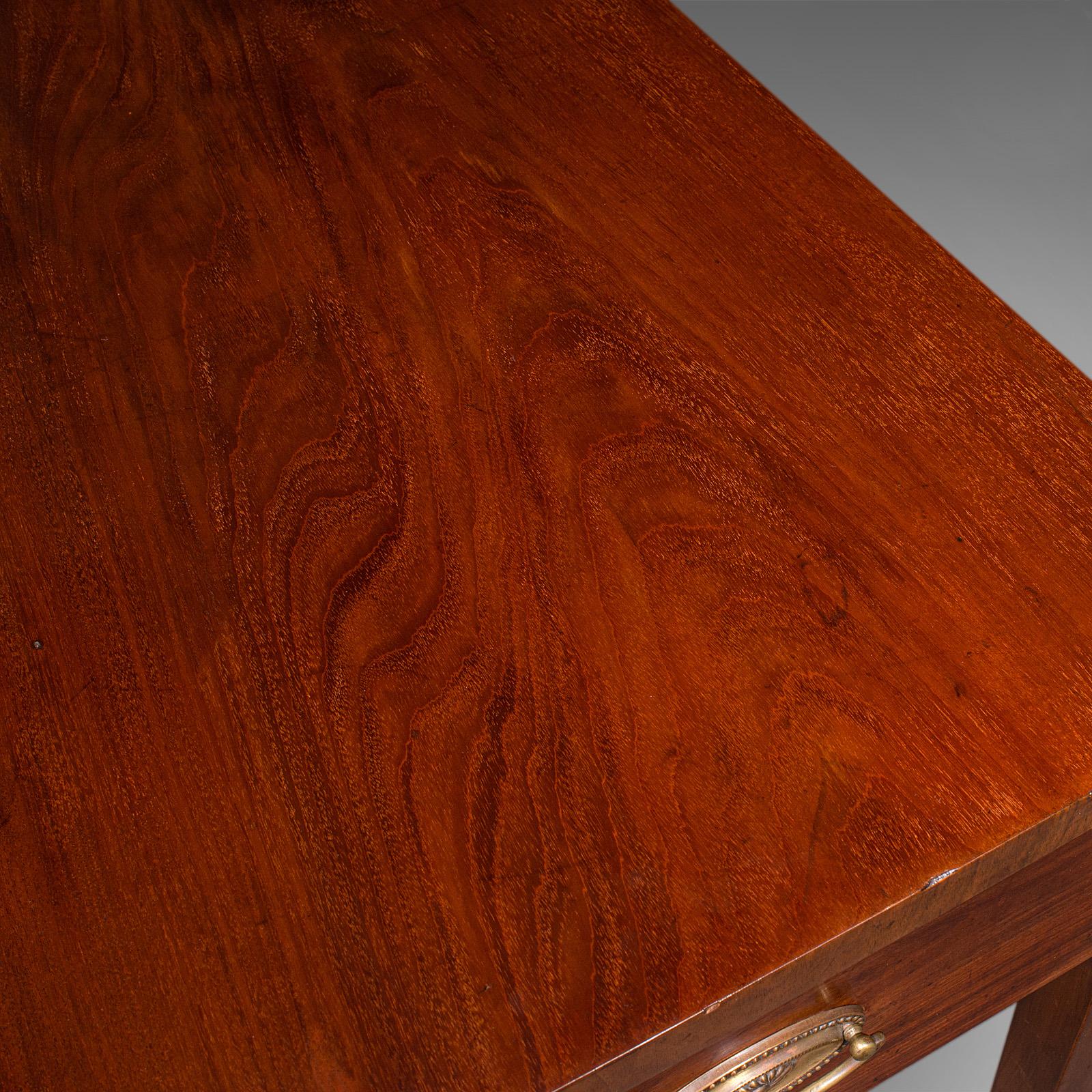 Antique Console Writing Desk, English, Two Drawer Side Table, Georgian, C.1800 For Sale 3