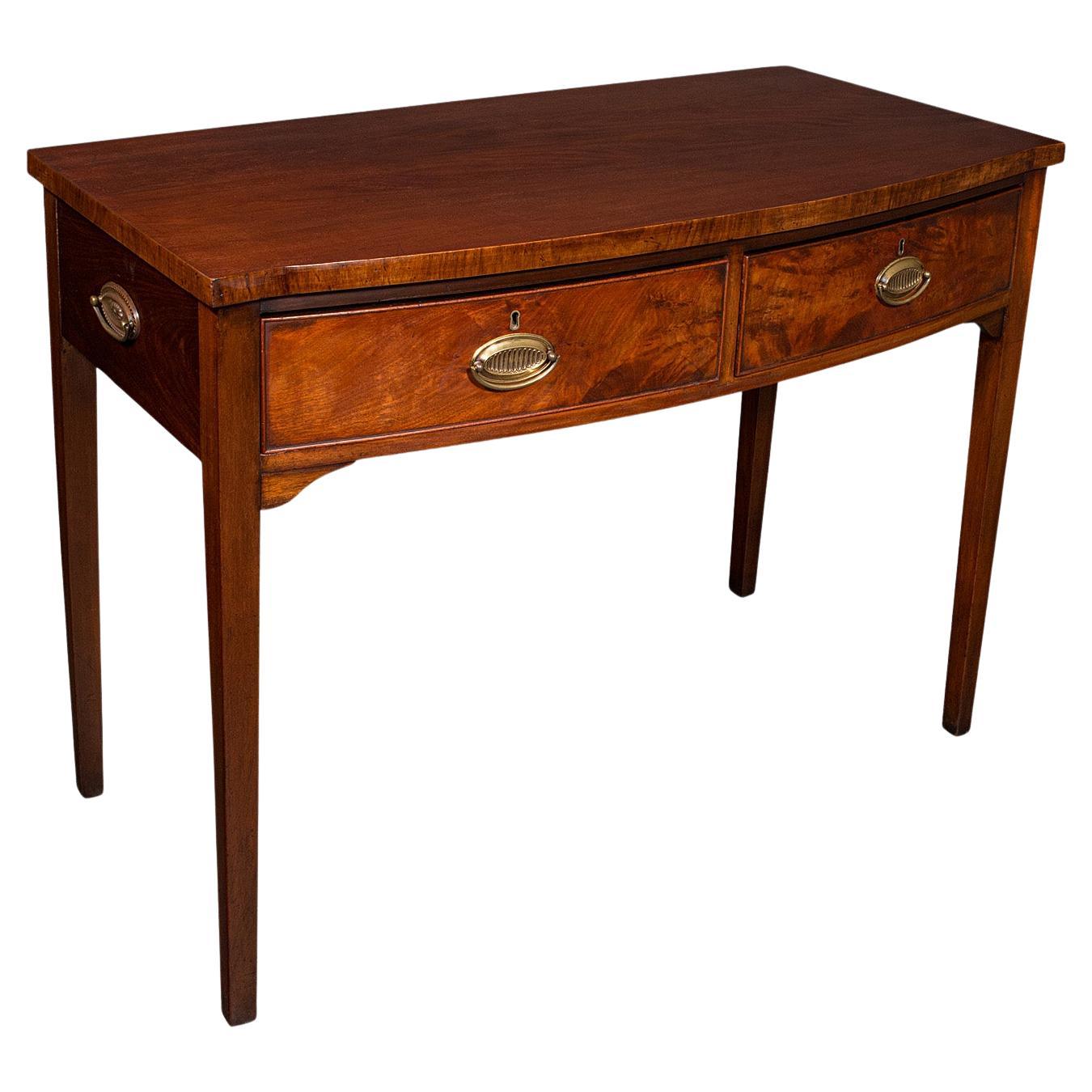 Antique Console Writing Desk, English, Two Drawer Side Table, Georgian, C.1800 For Sale