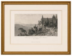 Antique Constantinople Print, Allom St George Monastery Princes Islands, ca.1838