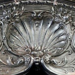 Antique Continental .800 Silver Figural Winged Lion Griffin Double Inkwell