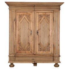 Antique Continental Armoire from 1700’s Split-Case Cabinet with Great Hardware