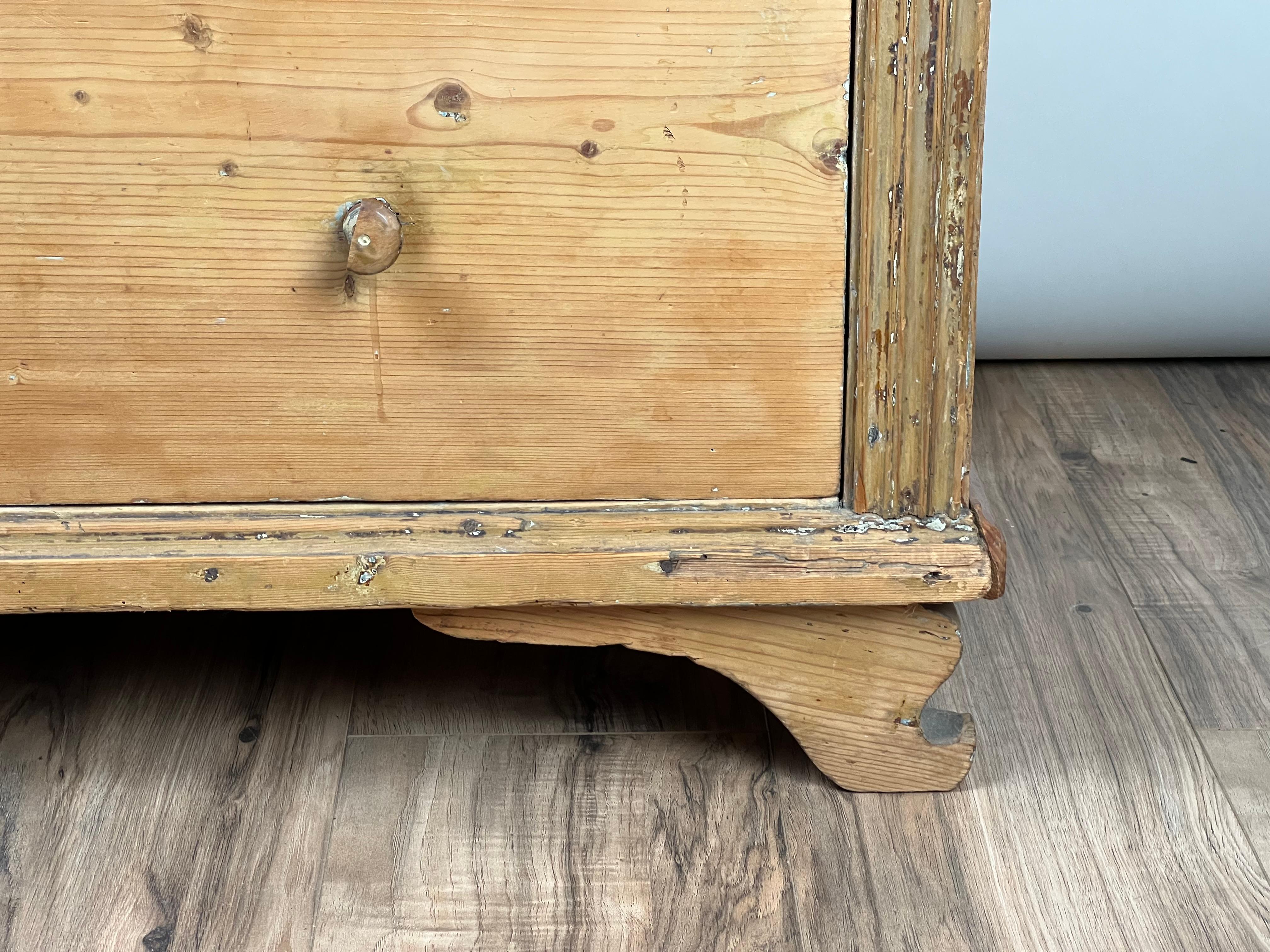 Antique Continental Biedermeier Pine Three Drawer Chest c. Early 19th Century 6