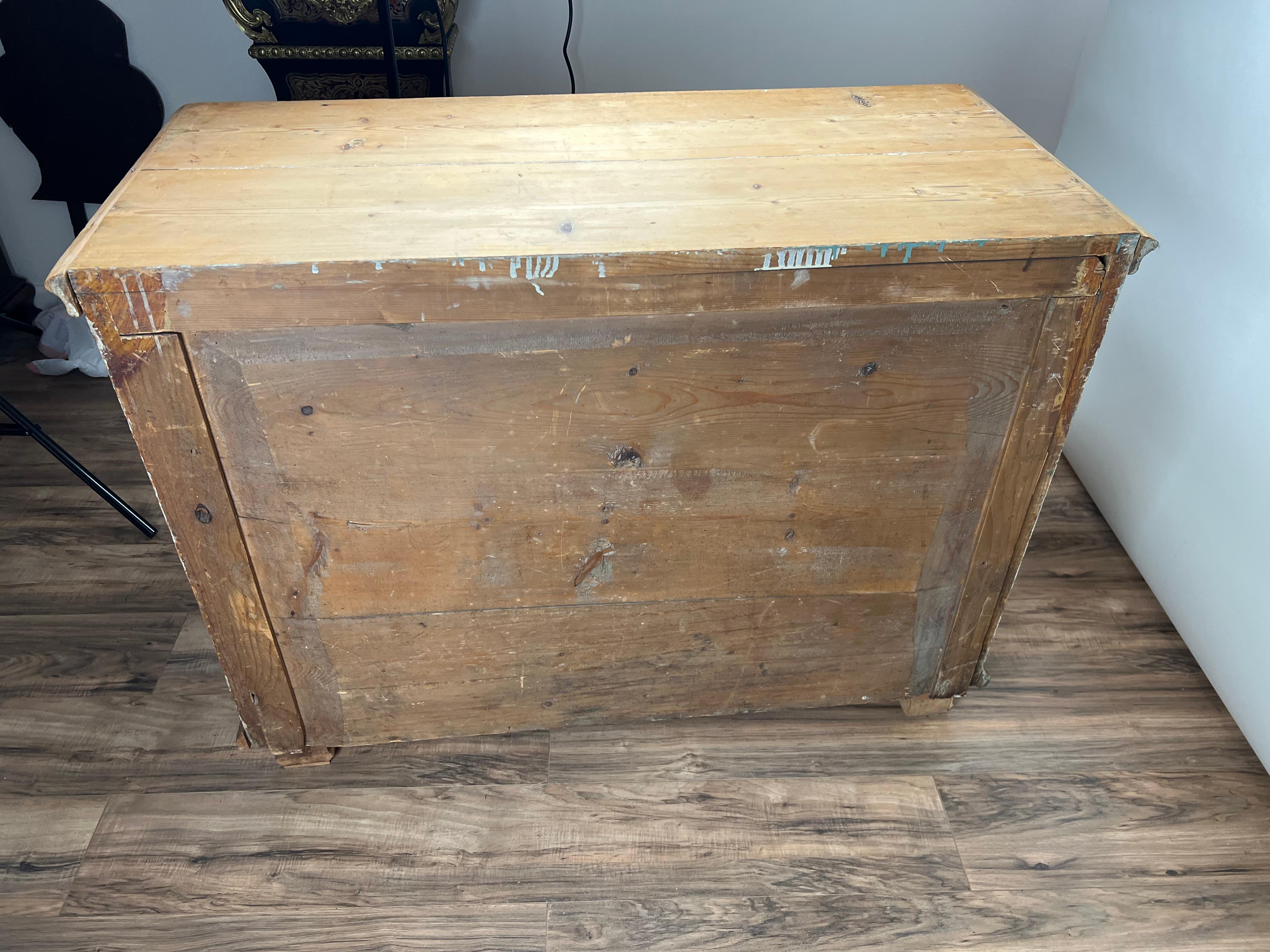 Antique Continental Biedermeier Pine Three Drawer Chest c. Early 19th Century 9
