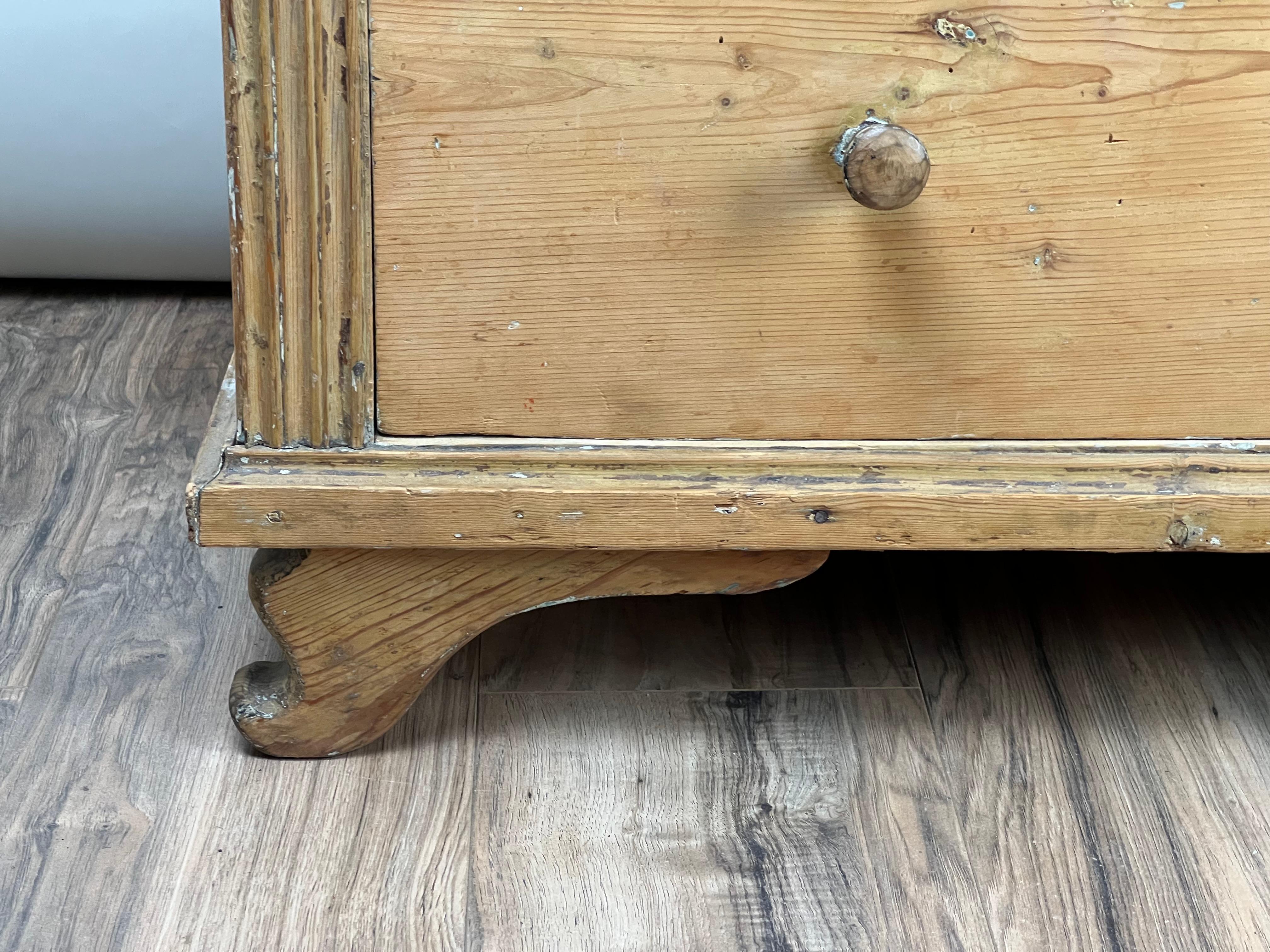 Antique Continental Biedermeier Pine Three Drawer Chest c. Early 19th Century 5