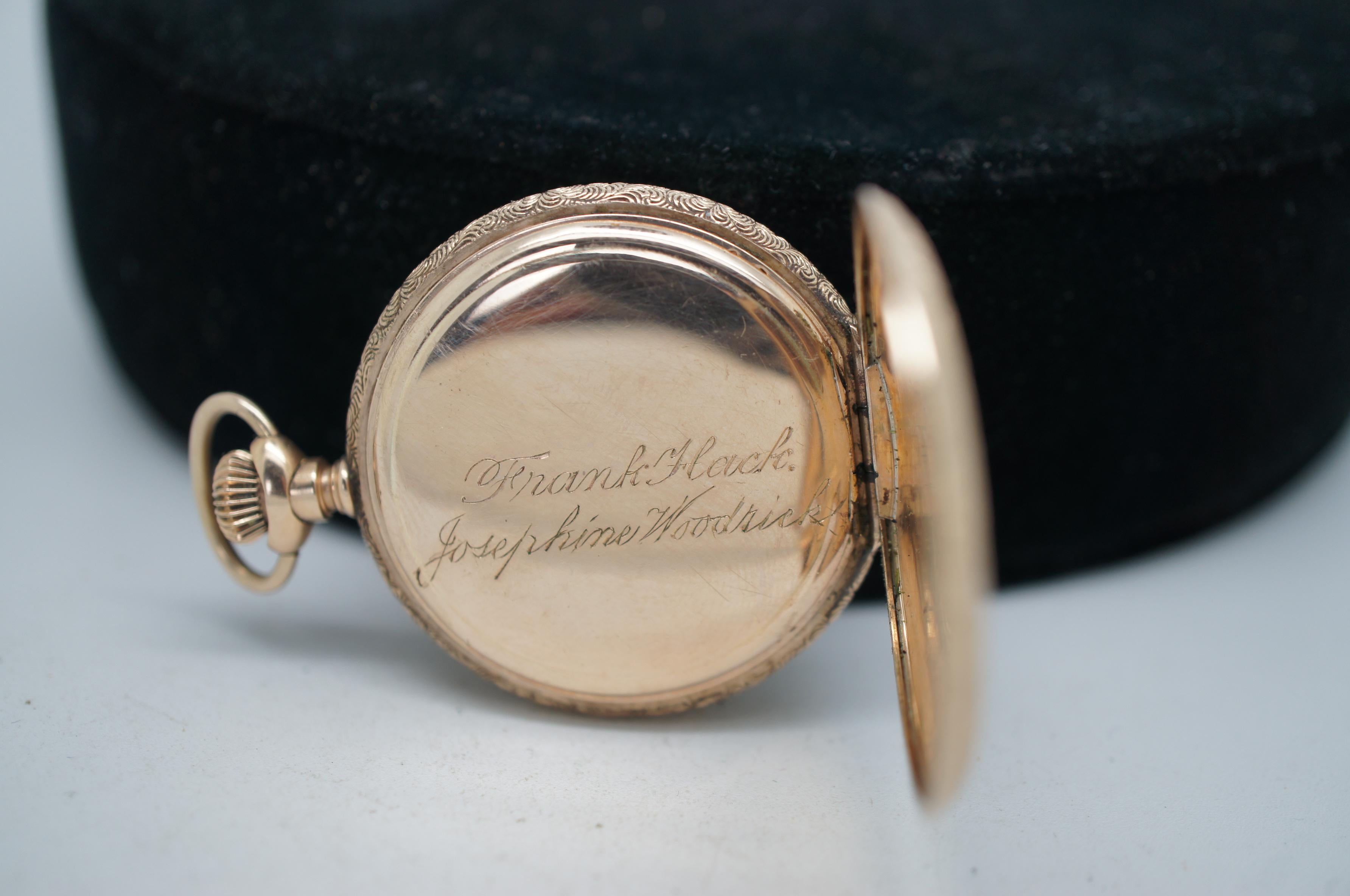 Montre de poche ancienne continentale Brooklyn Eagle Case en or 8 carats pour femmes 3