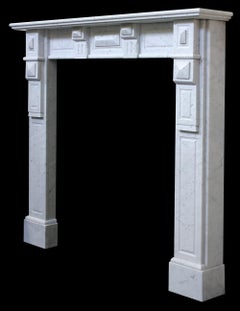 Antique Continental Carara Marble Fire Surround
