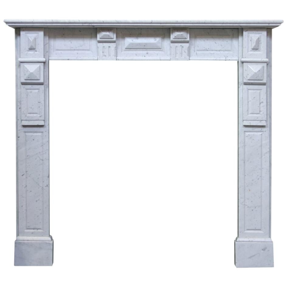 Antique Continental Carara Marble Fire Surround